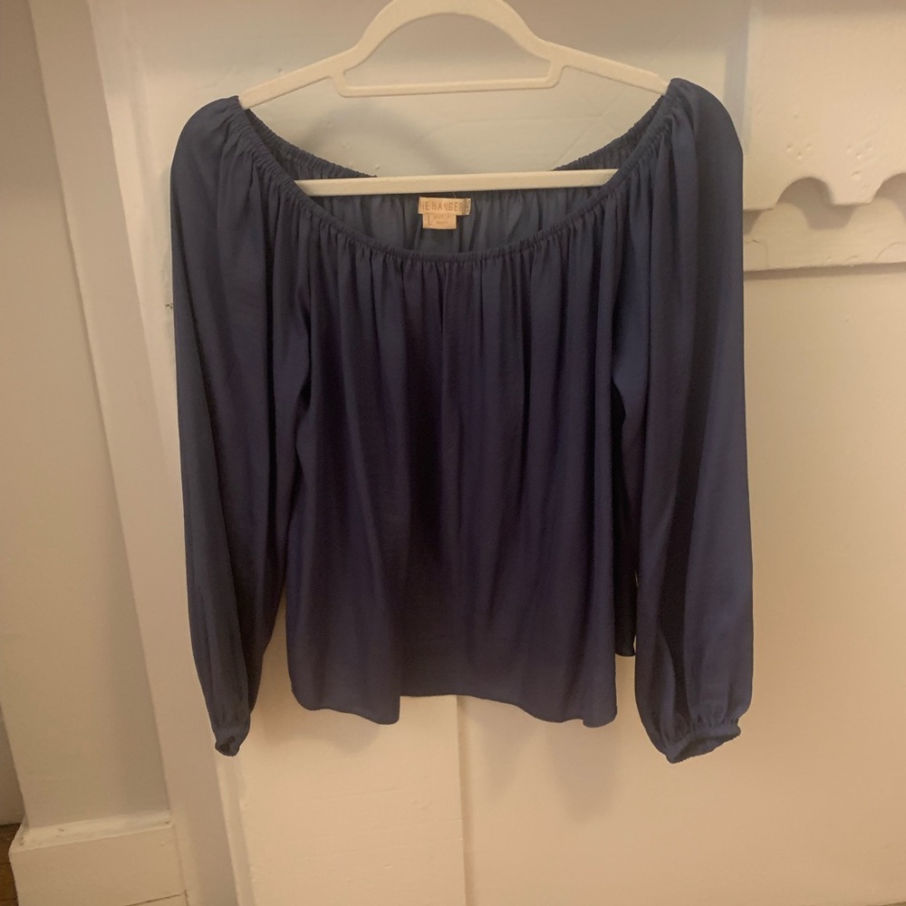 Blue off the shoulder top. Worn once.
